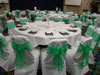 Green organza sash with chair cover